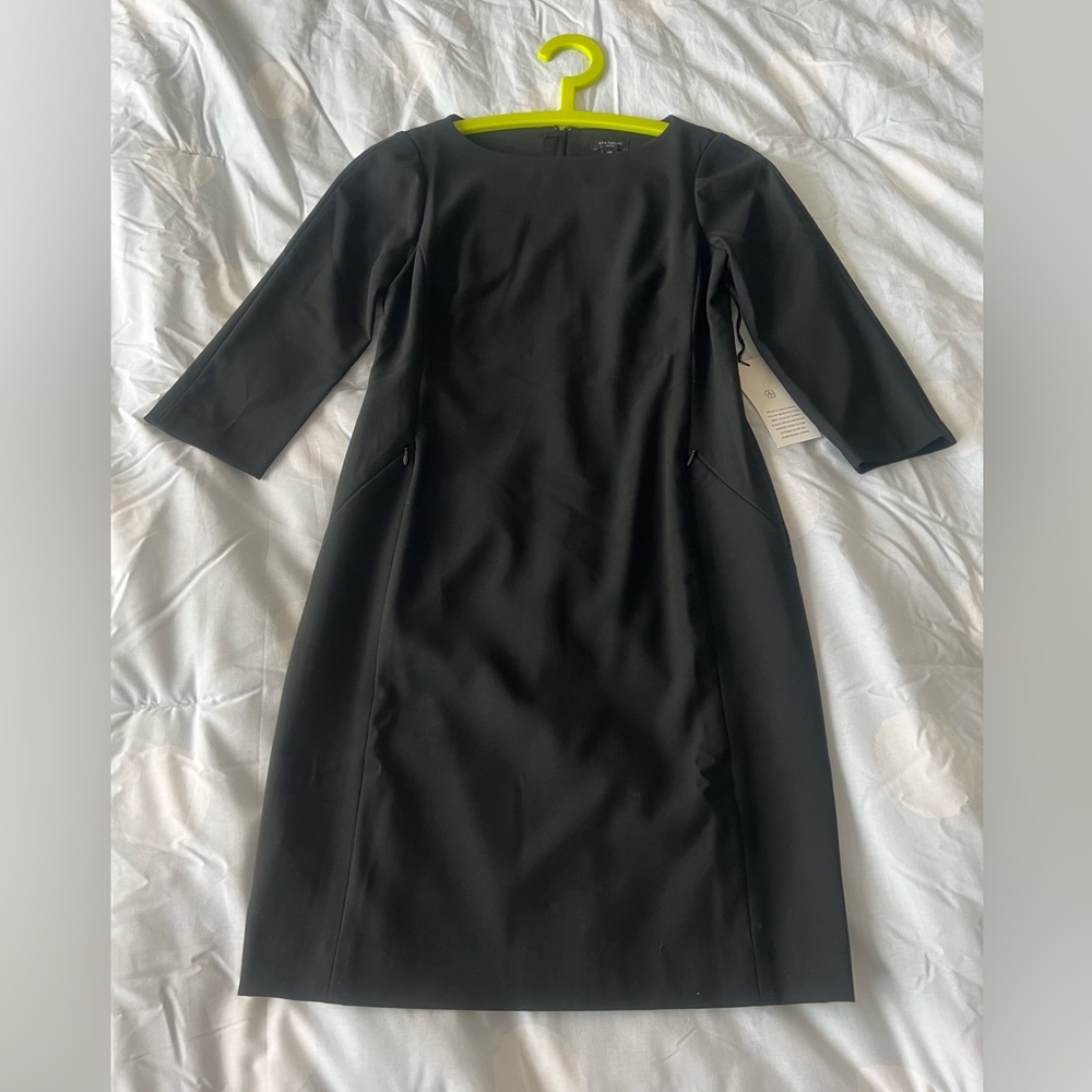 Ann Taylor black dress with pockets, 00P, 3/4 sleeves
